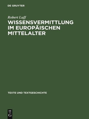 cover image of Wissensvermittlung im europäischen Mittelalter